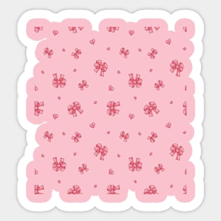 Bows Hearts Seamless Pattern Sticker